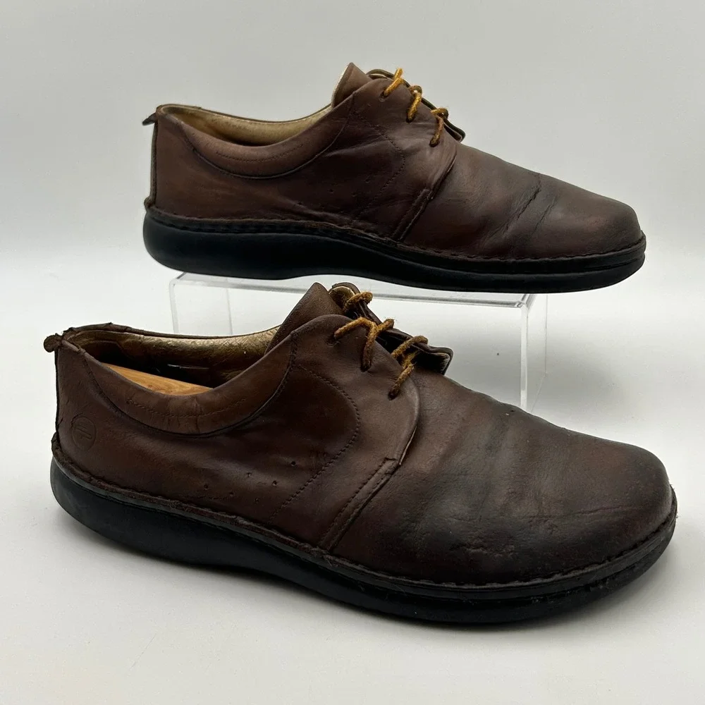 Footprints Birkenstock Lace Up Shoes Mens 43 Brown‎ Leather Comfort Gorpcore